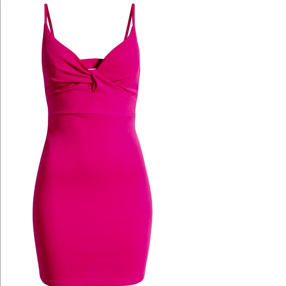 Women’s Bodycon Dress Hot Pink Mini Party Dress Medium